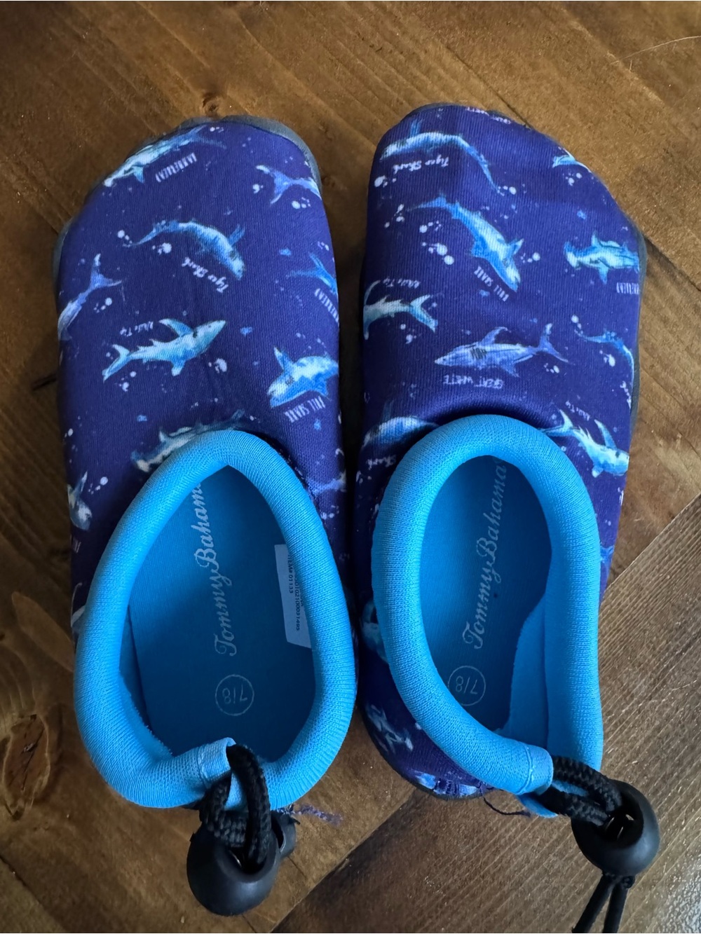 Tommy Bahama Blue Shark-Print Kids Water Shoes